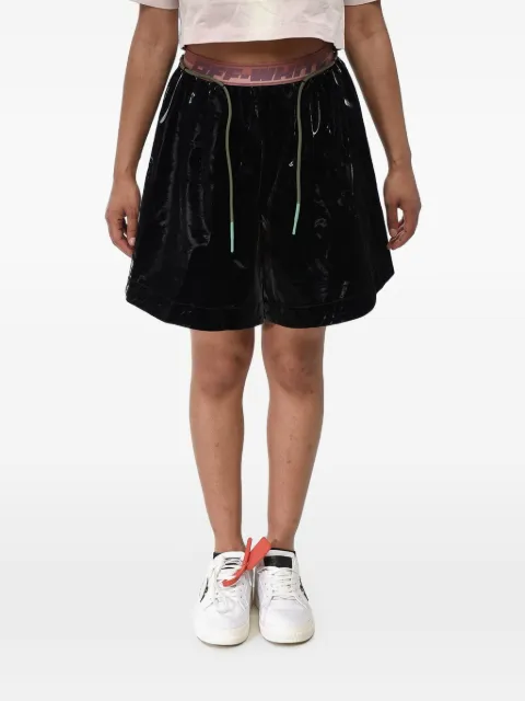 Off-White nylon shorts Velvet with logo elastic waistband