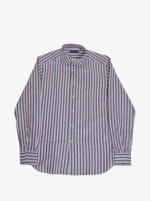 Corneliani striped French-collar shirt