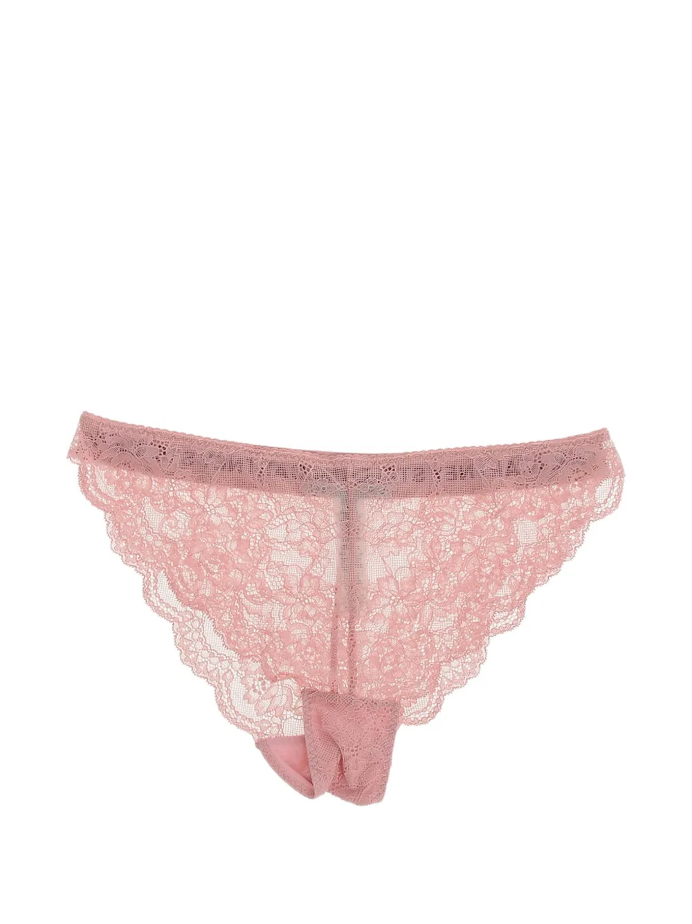 Stella Mccartney Macramé Lace Culotte With Cutout Details And Logo Band In Pink