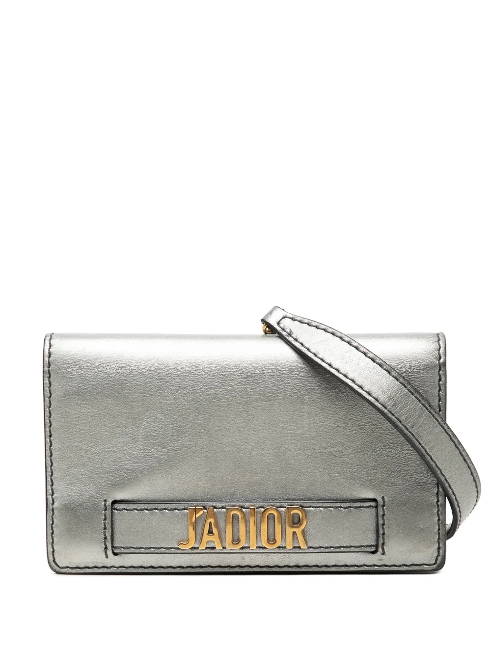 Christian Dior Pre-Owned 2017 Metallic Calfskin JAdior Clutch with Chain crossbody bag - Argento