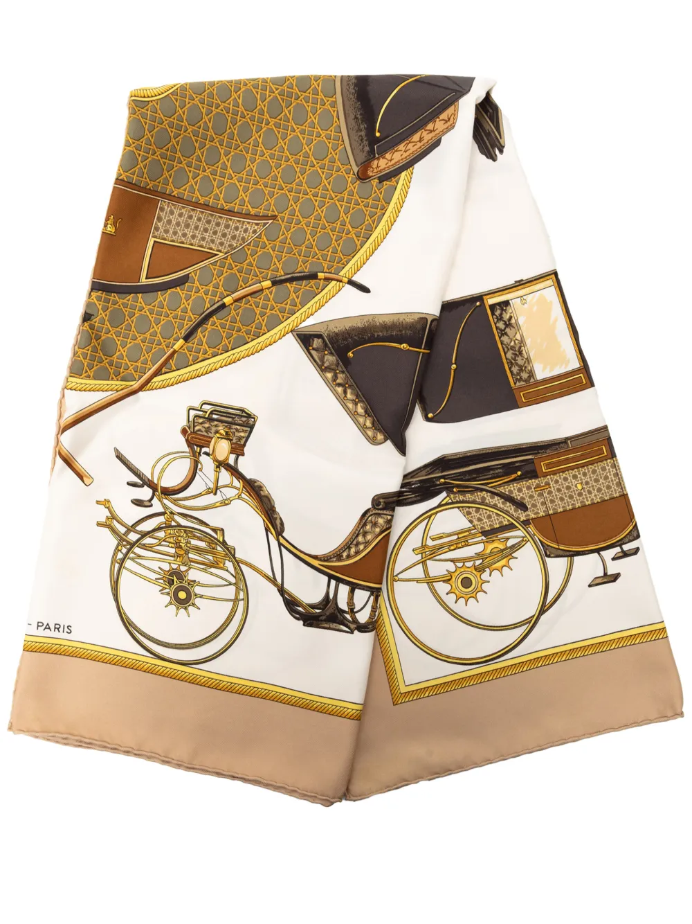 Hermès Pre-Owned 1990-2015 Les Voitures a Transformation Silk Scarf 90 scarves - Marrone
