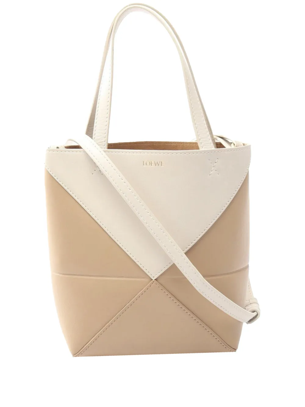 Loewe Pre-Owned 2010-2026 Mini Calfskin Puzzle Fold Tote satchel - Nude