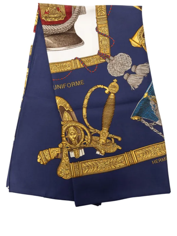 HERMES エルメス GRAND UNIFORME シルクスカーフ Hermès Pre-Owned 2000-2026 グランド ユニフォーム 90 シルクスカーフ
