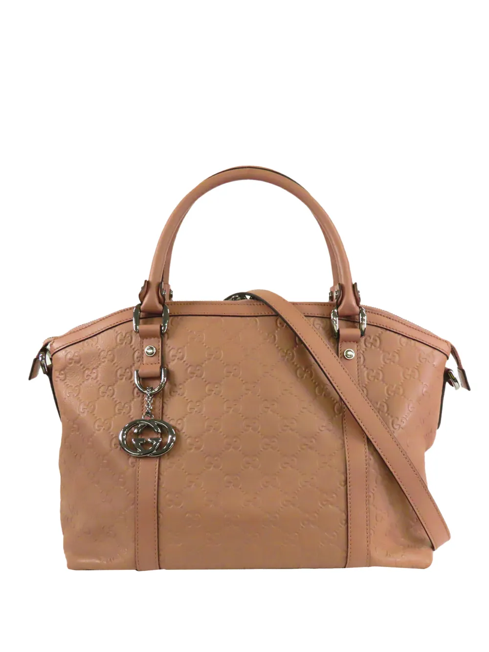 Gucci Pre-Owned 2000-2015 Medium Guccissima GG Charm Dome satchel - Marrone