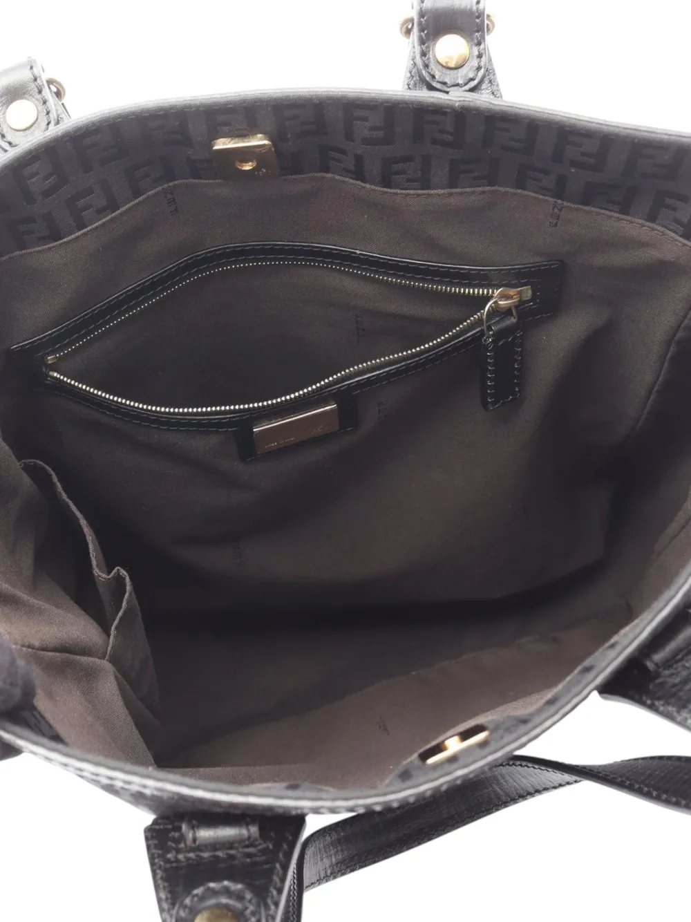 Fendi Pre-owned 2000-2010 Zucchino Canvas Tote Bag in Black, view 4