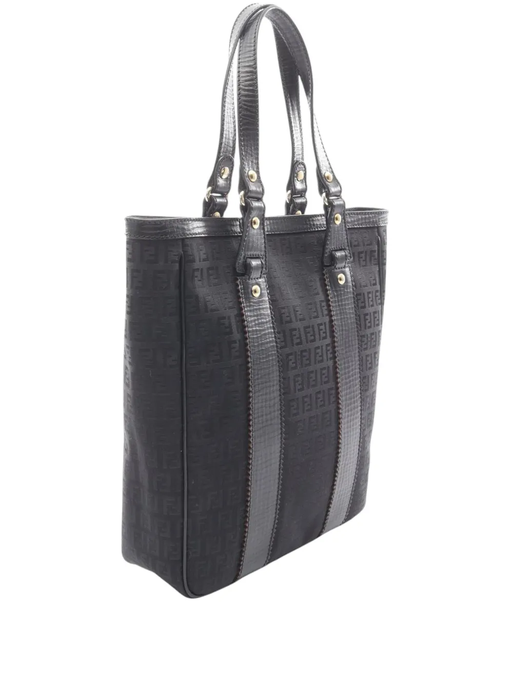 Fendi Pre-owned 2000-2010 Zucchino Canvas Tote Bag in Black, view 3