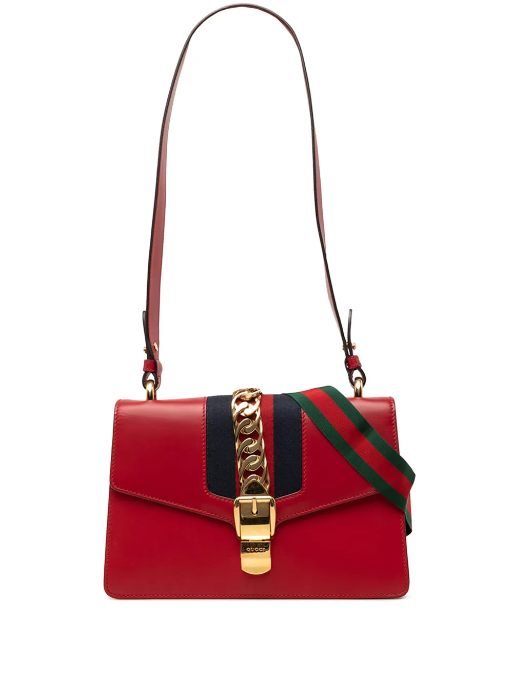Gucci Pre-Owned 2000-2015 Small Calfskin Sylvie Web satchel - Rosso