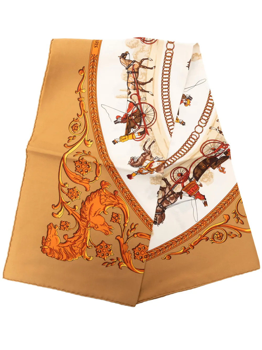 Hermès Pre-Owned 2000-2026 La Promenade De Longchamps Silk Scarf 90 scarves - Nude