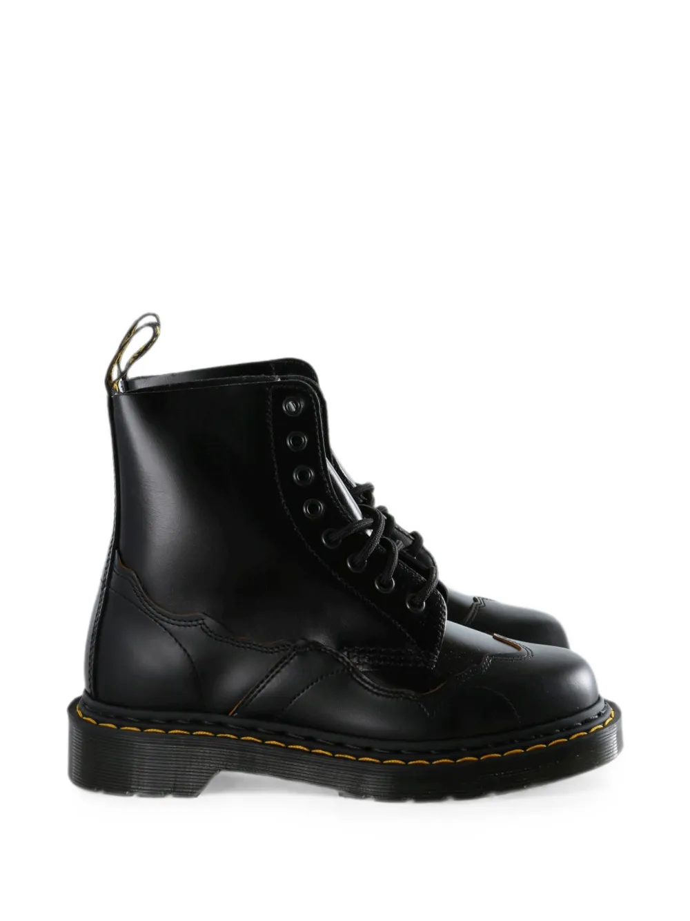Dr. Martens 1460 Pascal Ri Wingtip-panel Lace-up Boots In Black