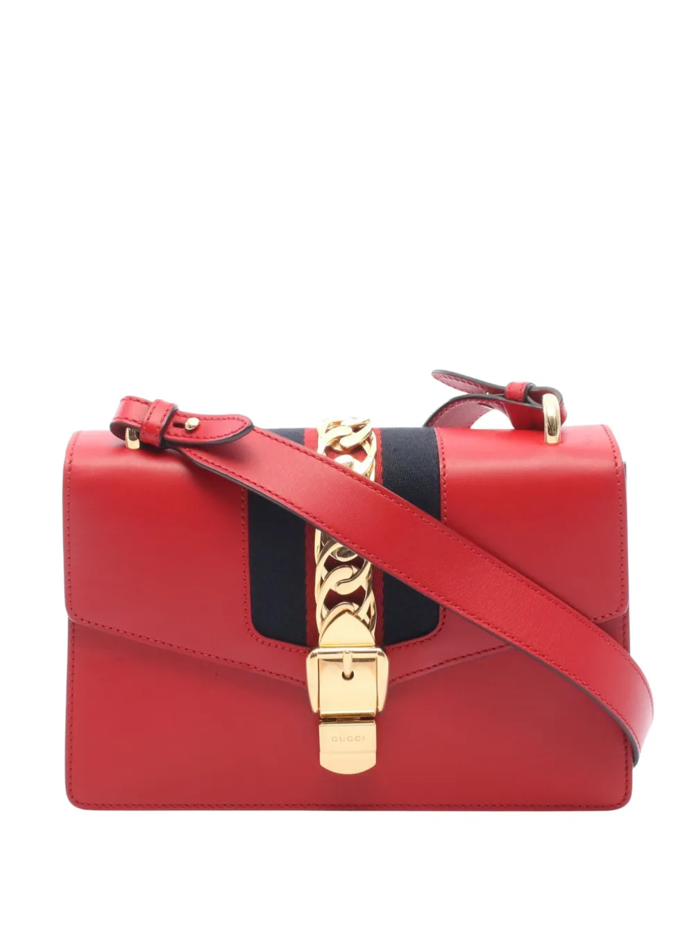 Gucci Pre-Owned 2000-2015 Small Calfskin Sylvie Web satchel - Rosso