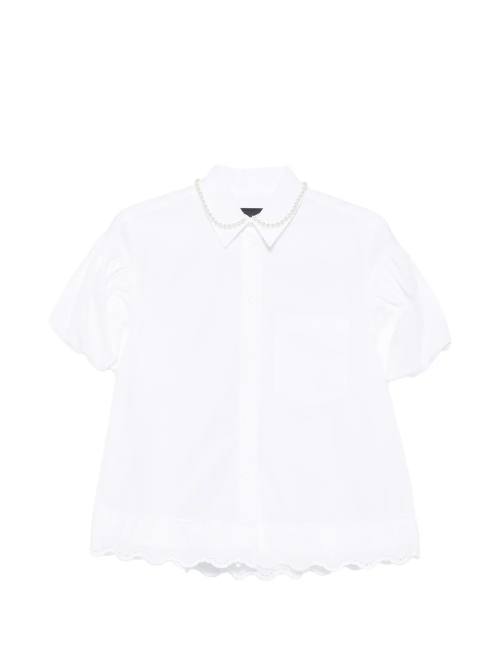 Simone Rocha pearl-embellished broderie-anglaise shirt - White