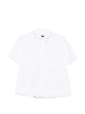 Sacai button-detailed short-sleeved Top | White | FARFETCH