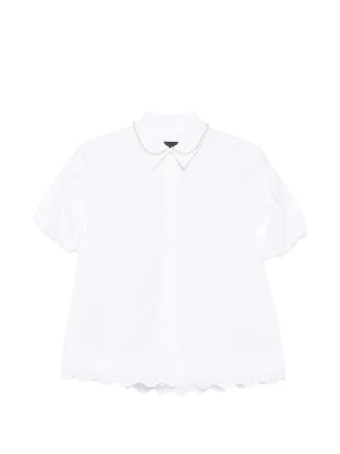 Simone Rocha pearl-embellished broderie-anglaise shirt