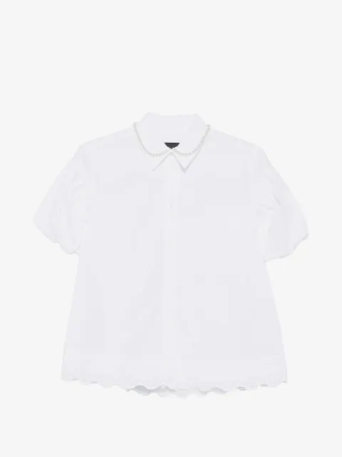 Simone Rocha pearl-embellished broderie-anglaise shirt