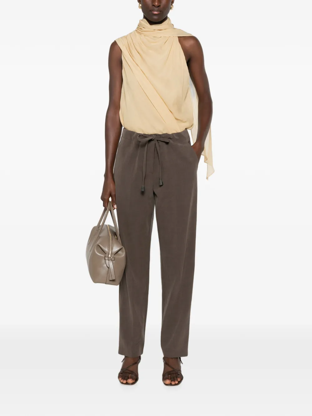 Giorgio Armani Straight broek met trekkoord Grijs
