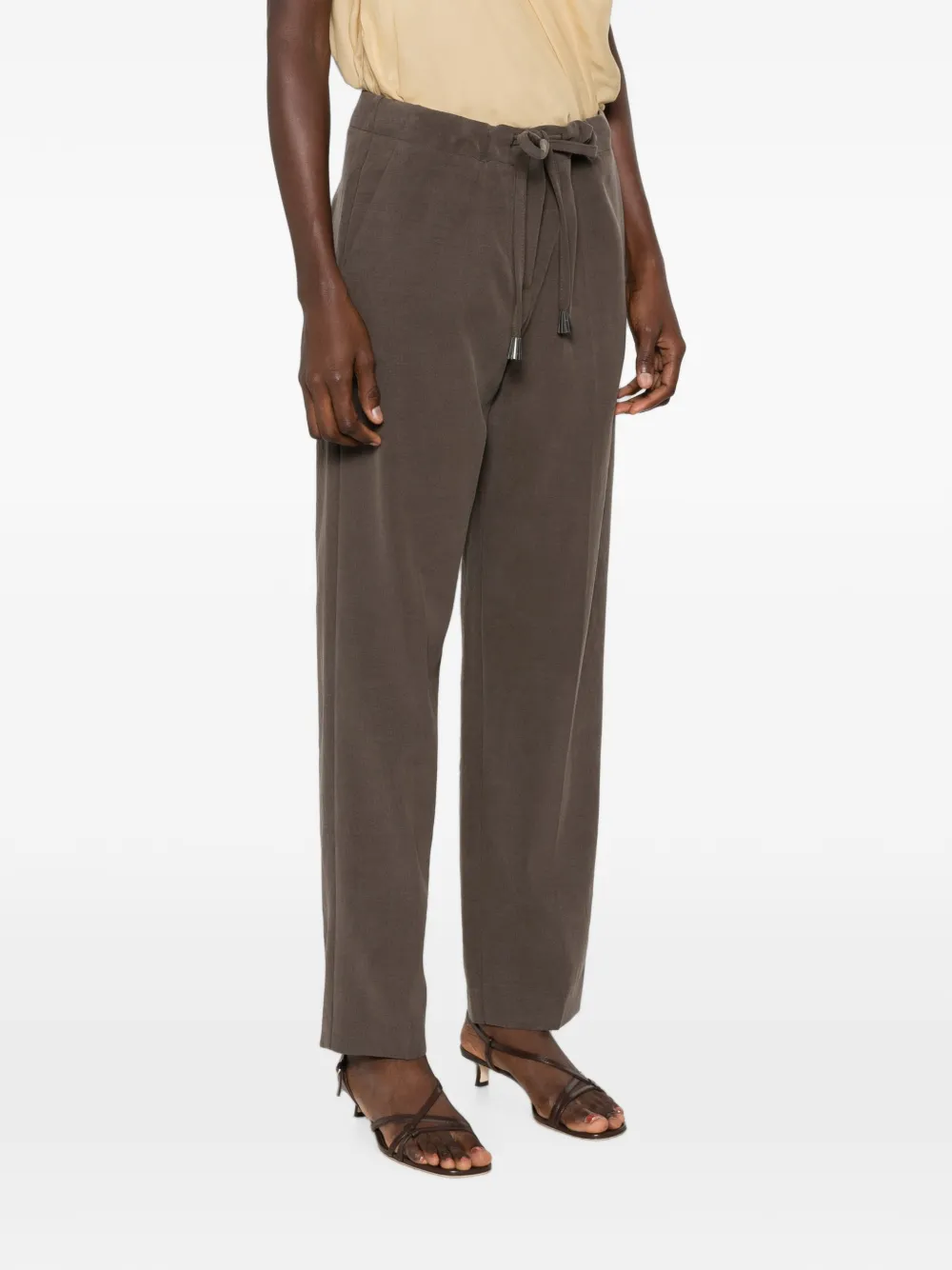 Giorgio Armani Straight broek met trekkoord Grijs
