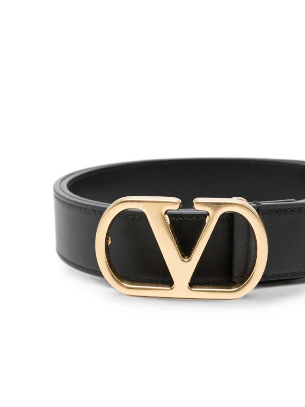 専用ですバレンティノブラックレザー Vロゴバックル ベルト Valentino Garavani ロゴバックル レザーベルト | ブラック | FARFETCH JP