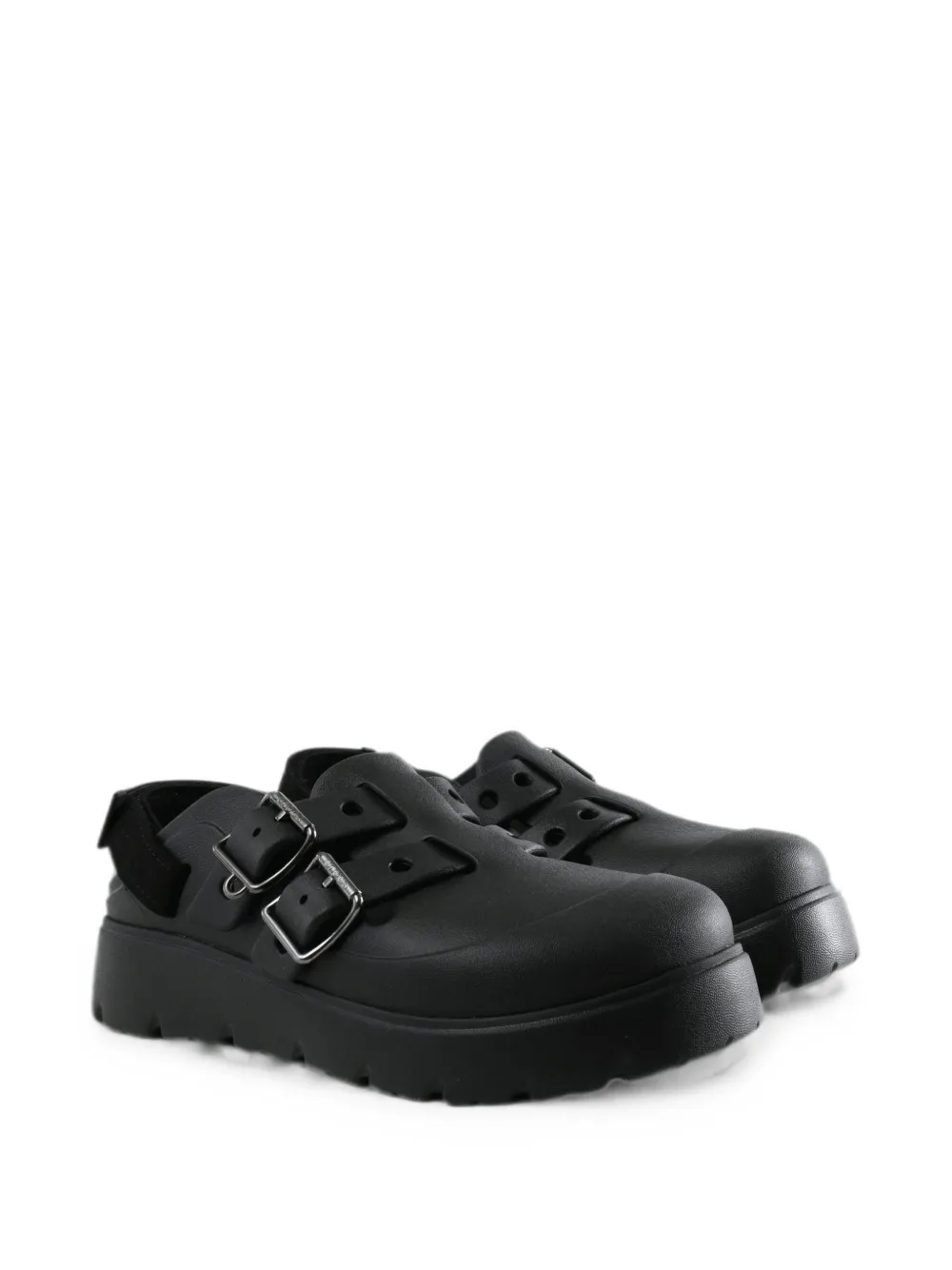 Crocs Loaferette double-buckle slingback mules Zwart