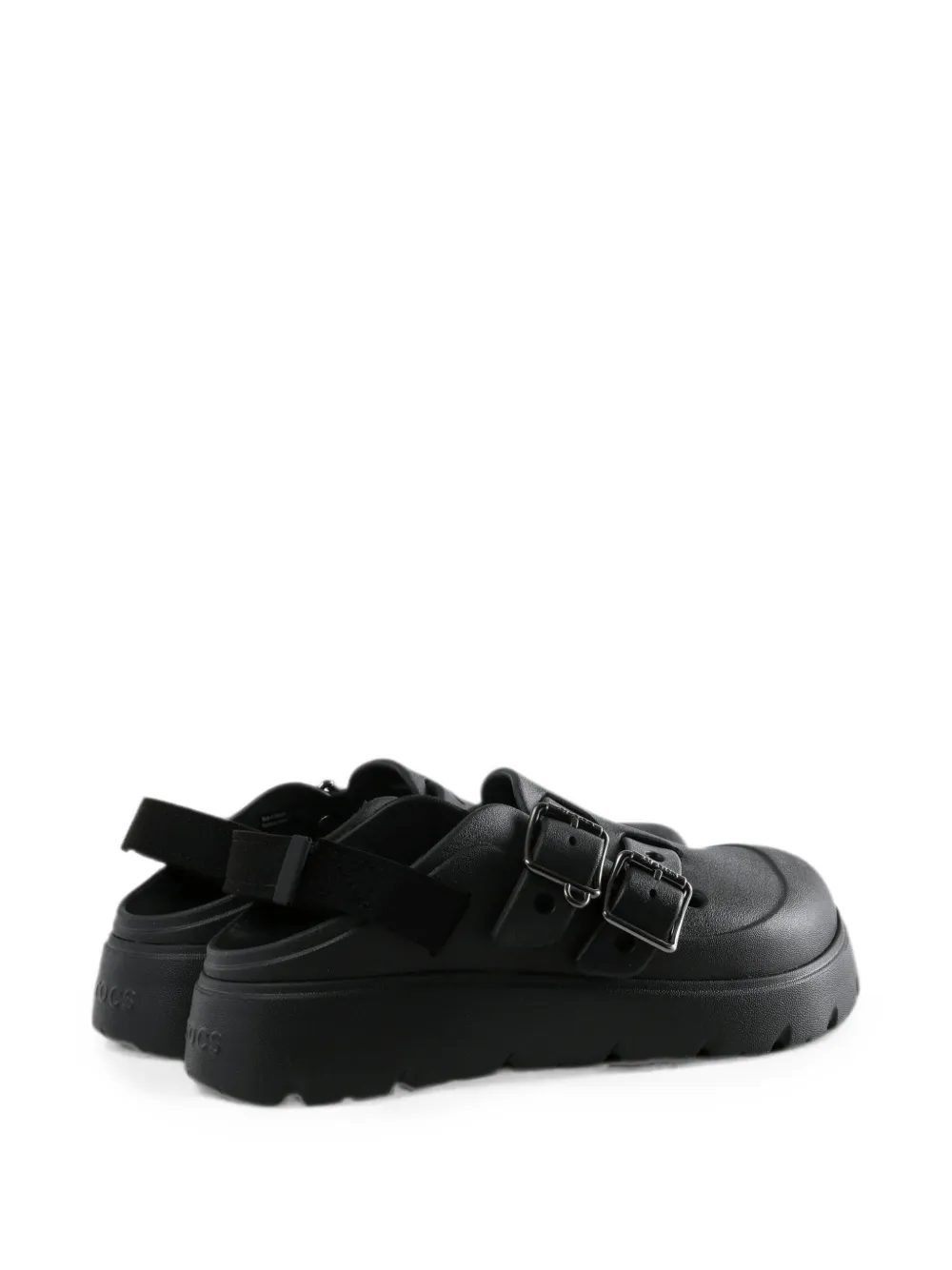 Crocs Loaferette double-buckle slingback mules Zwart
