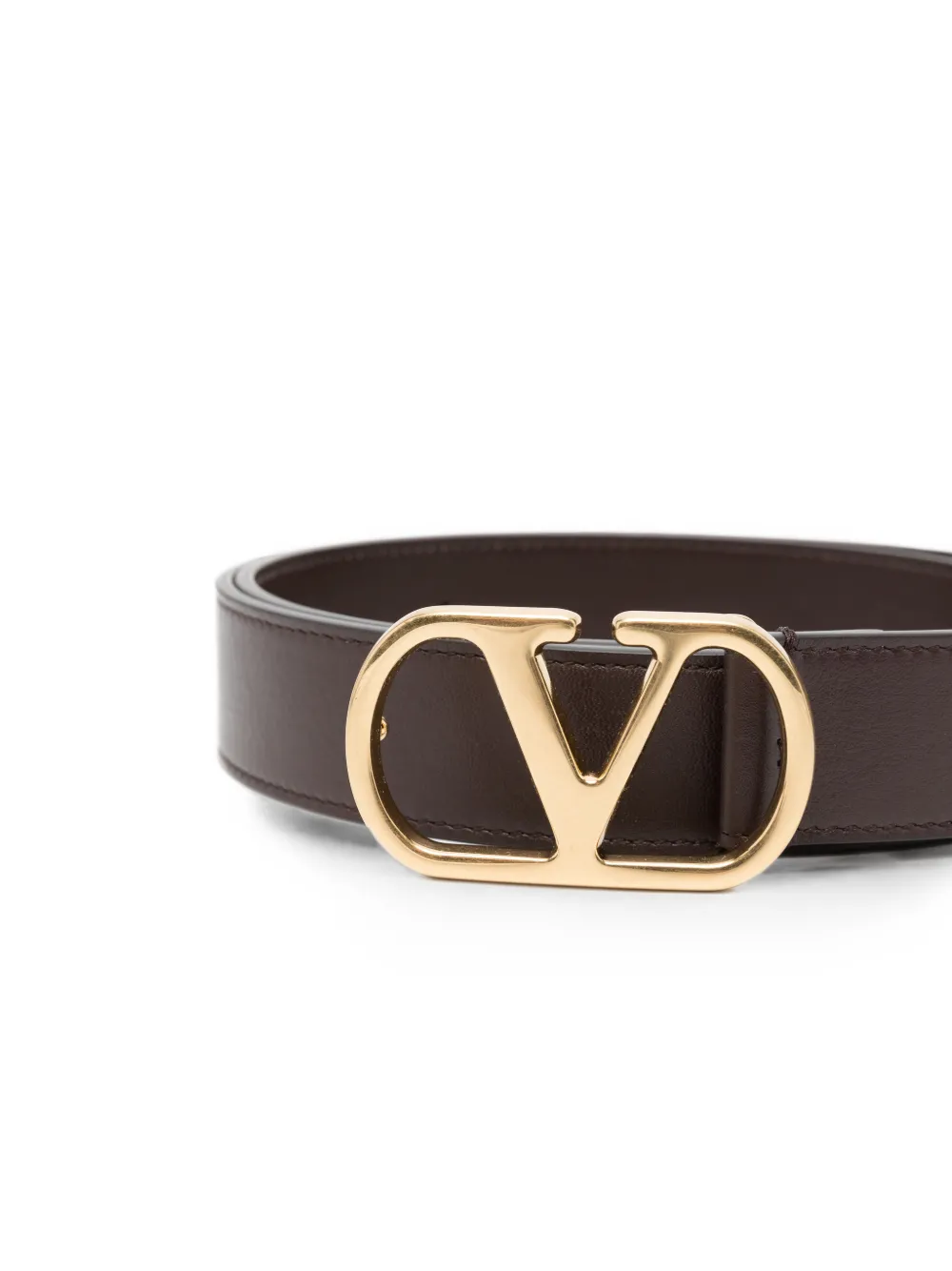 Valentino Garavani Leren riem met logogesp Bruin