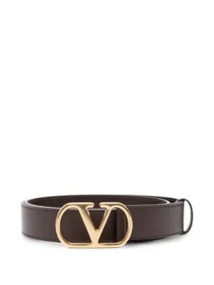 Valentino Garavani ロゴバックル レザーベルト | ブラック | FARFETCH JP