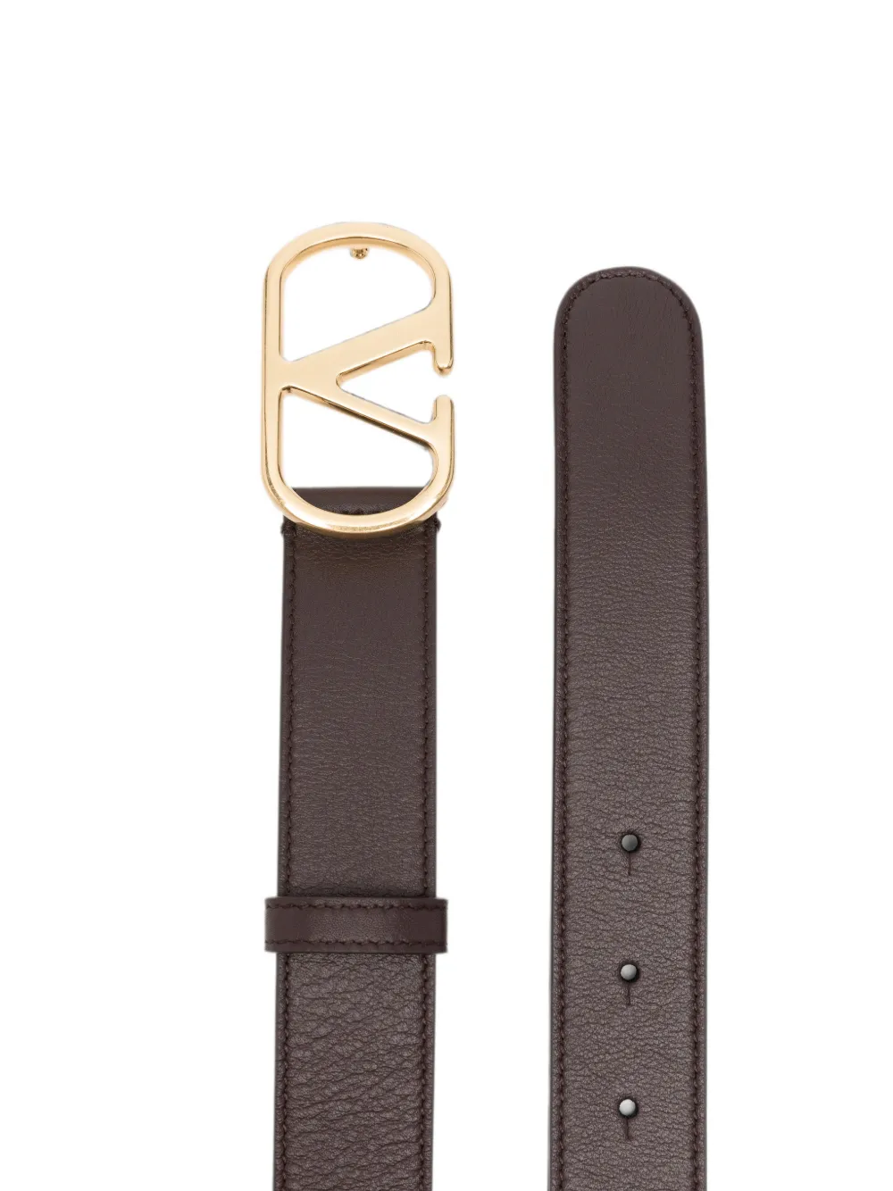 Valentino Garavani Leren riem met logogesp Bruin