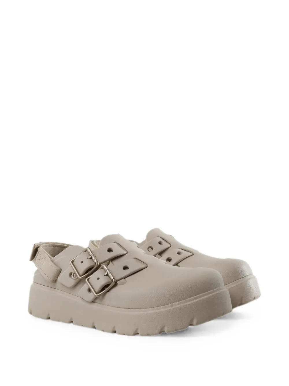 Crocs Loaferette buckle-strap platform mules Beige