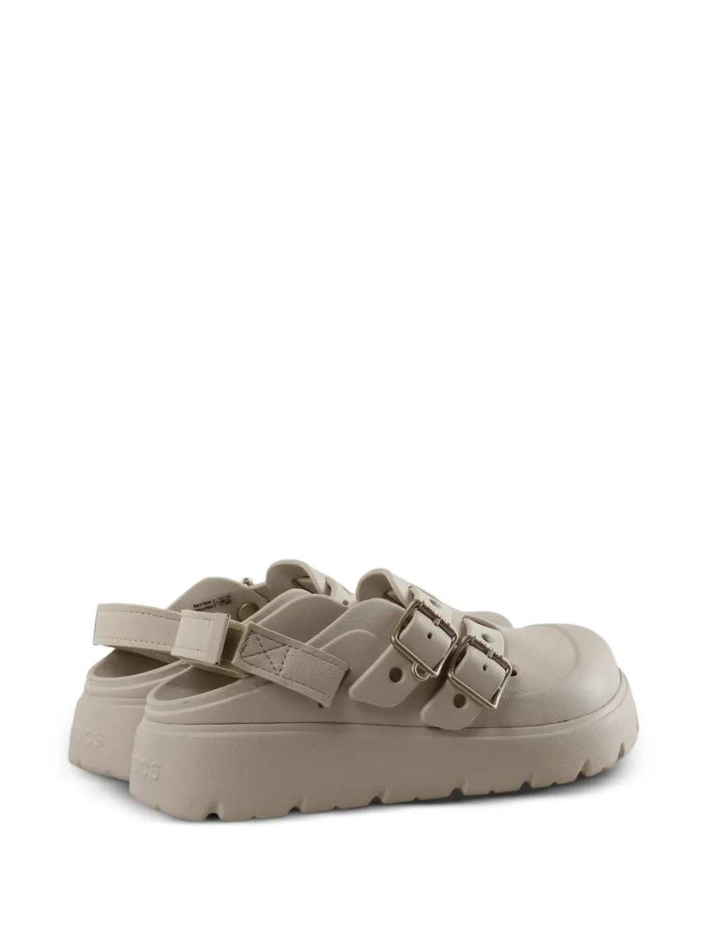 Crocs Loaferette buckle-strap platform mules Beige