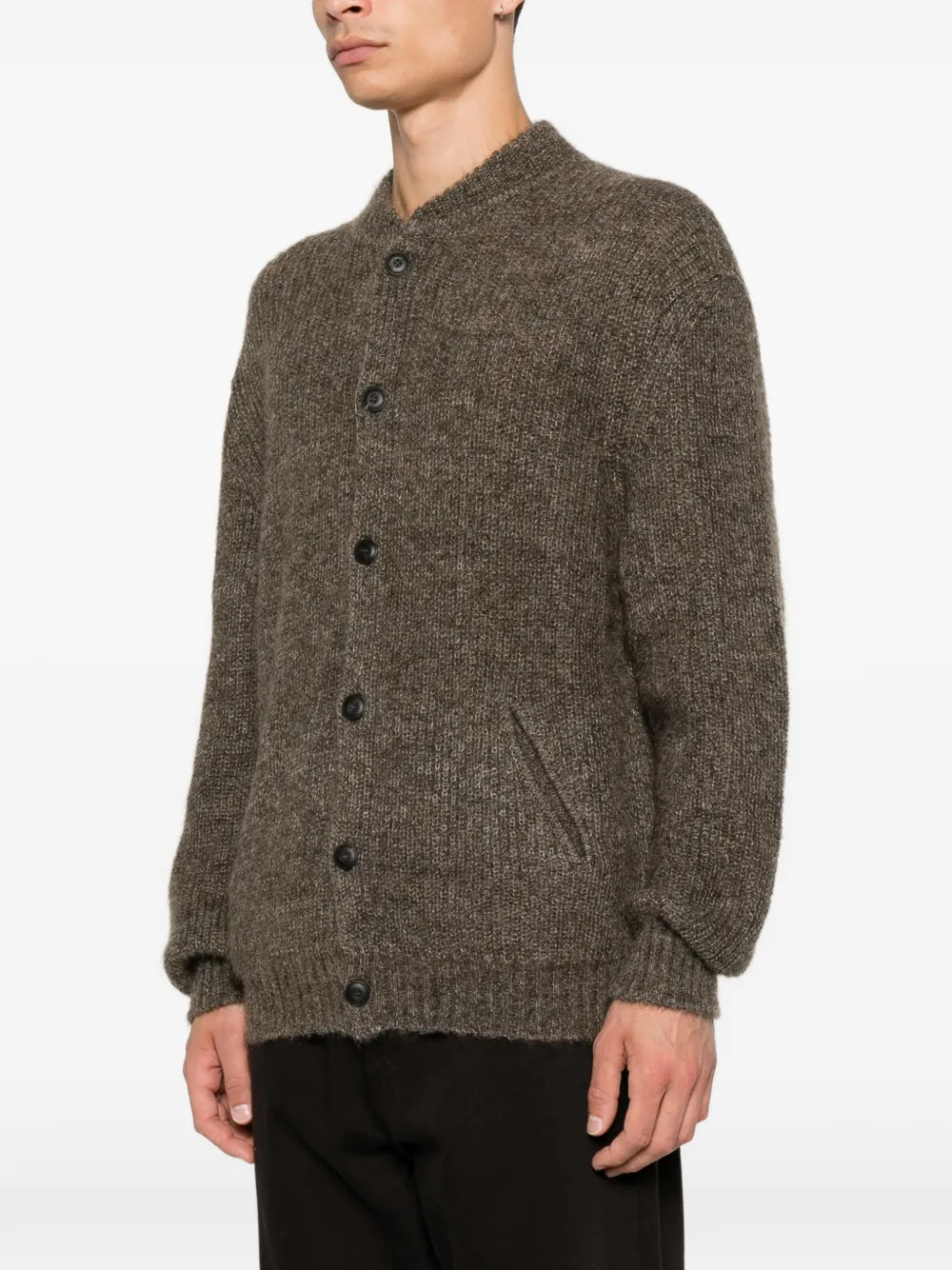 Giorgio Armani Vest met geribbelde afwerking en knopen Bruin