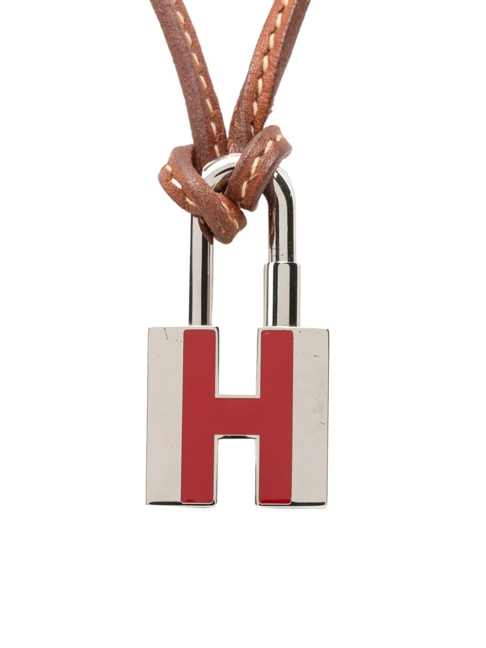 Hermès Pre-Owned 1990-2000 Palladium Plated Cadena H Lock Charm Padlock Necklace costume necklace - Silber
