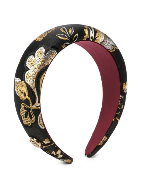 ETRO serre-tête matelassé à motif floral en jacquard