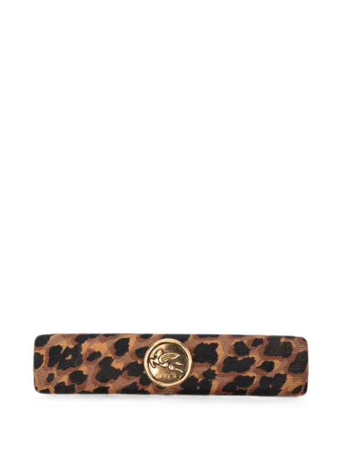 ETRO barrette Pegasus à imprimé léopard