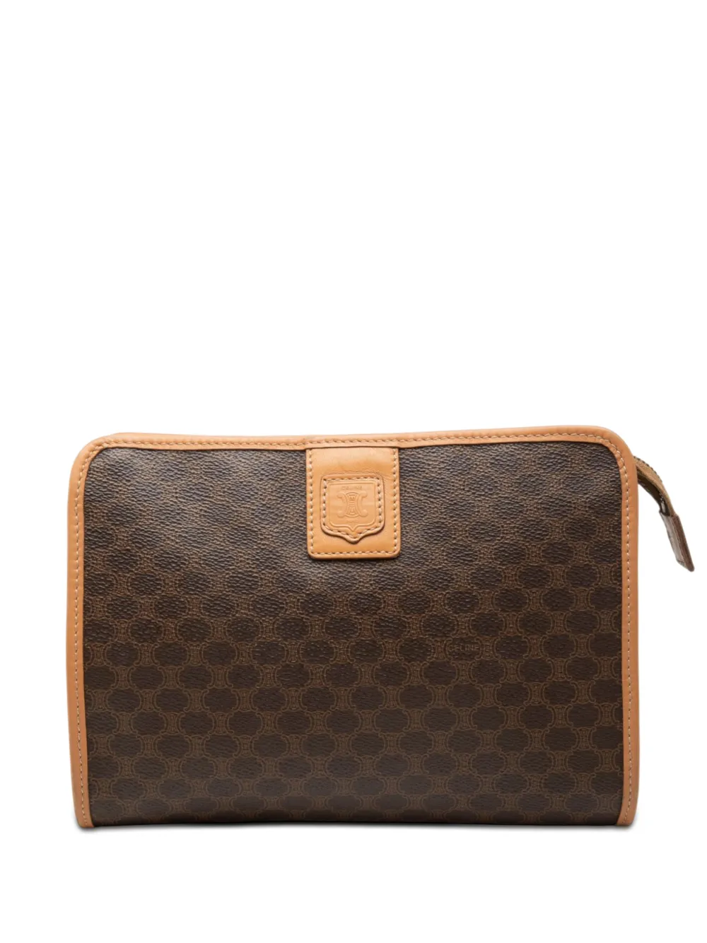 Celine Pre-Owned 2012 Macadam Coated Canvas clutch bag - Brown