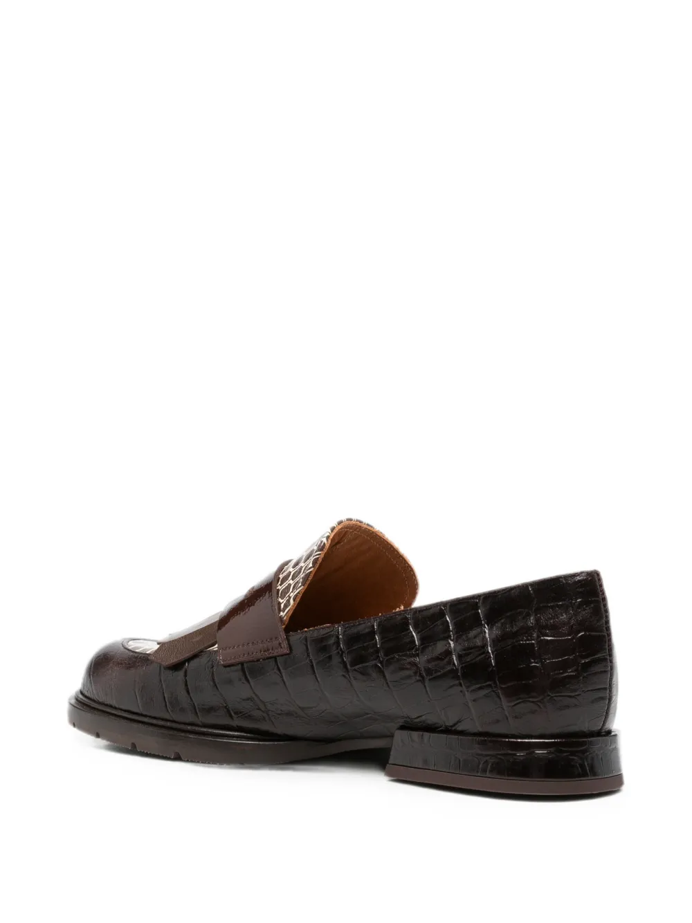 Chie Mihara Jeluse croc-effect fringed loafers Bruin