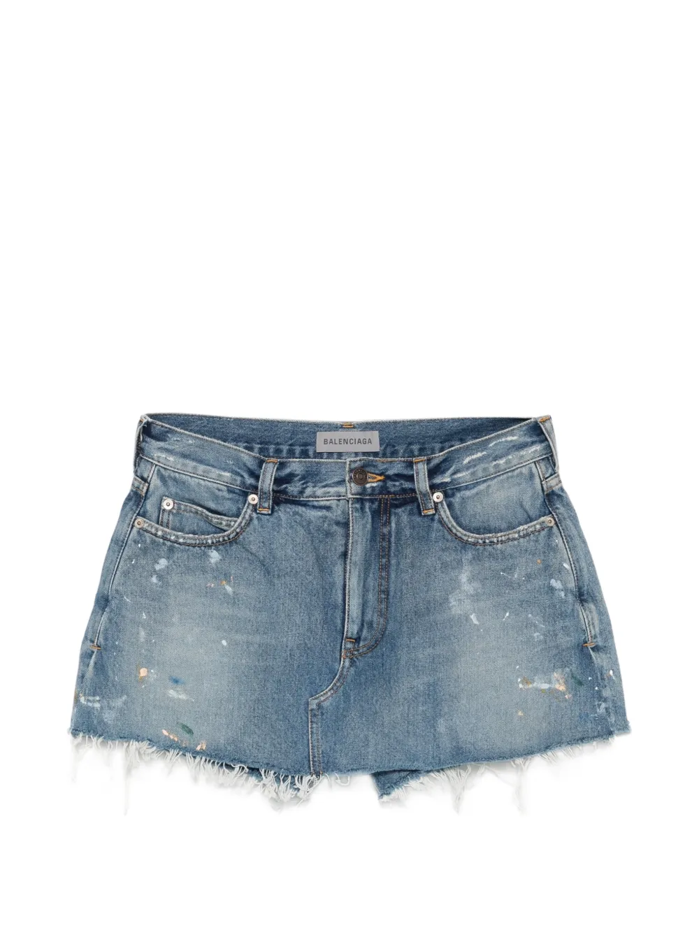 Balenciaga Shorts con effetto vissuto - Blu