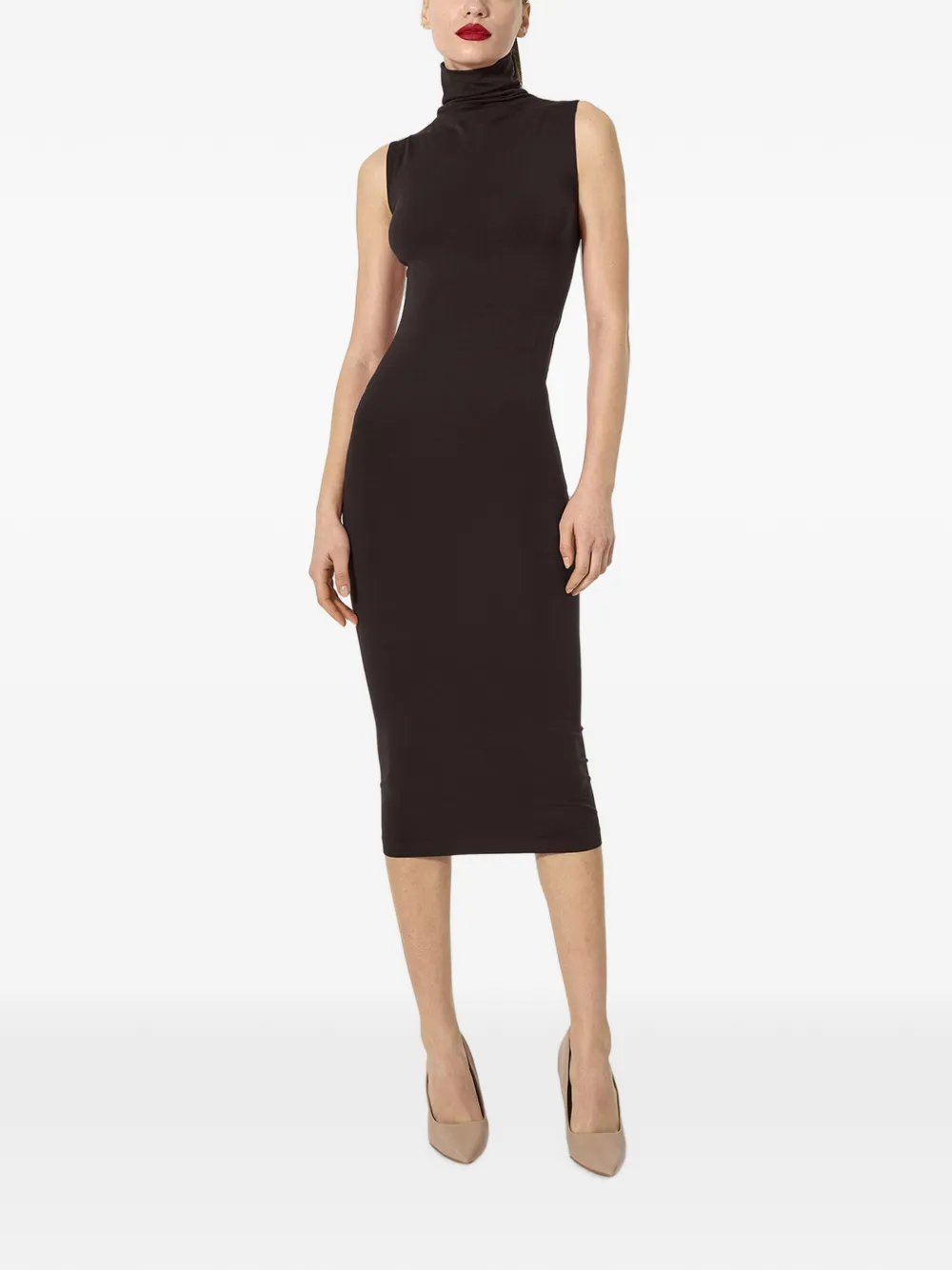 Wolford Naadloze mouwloze mini-jurk Bruin
