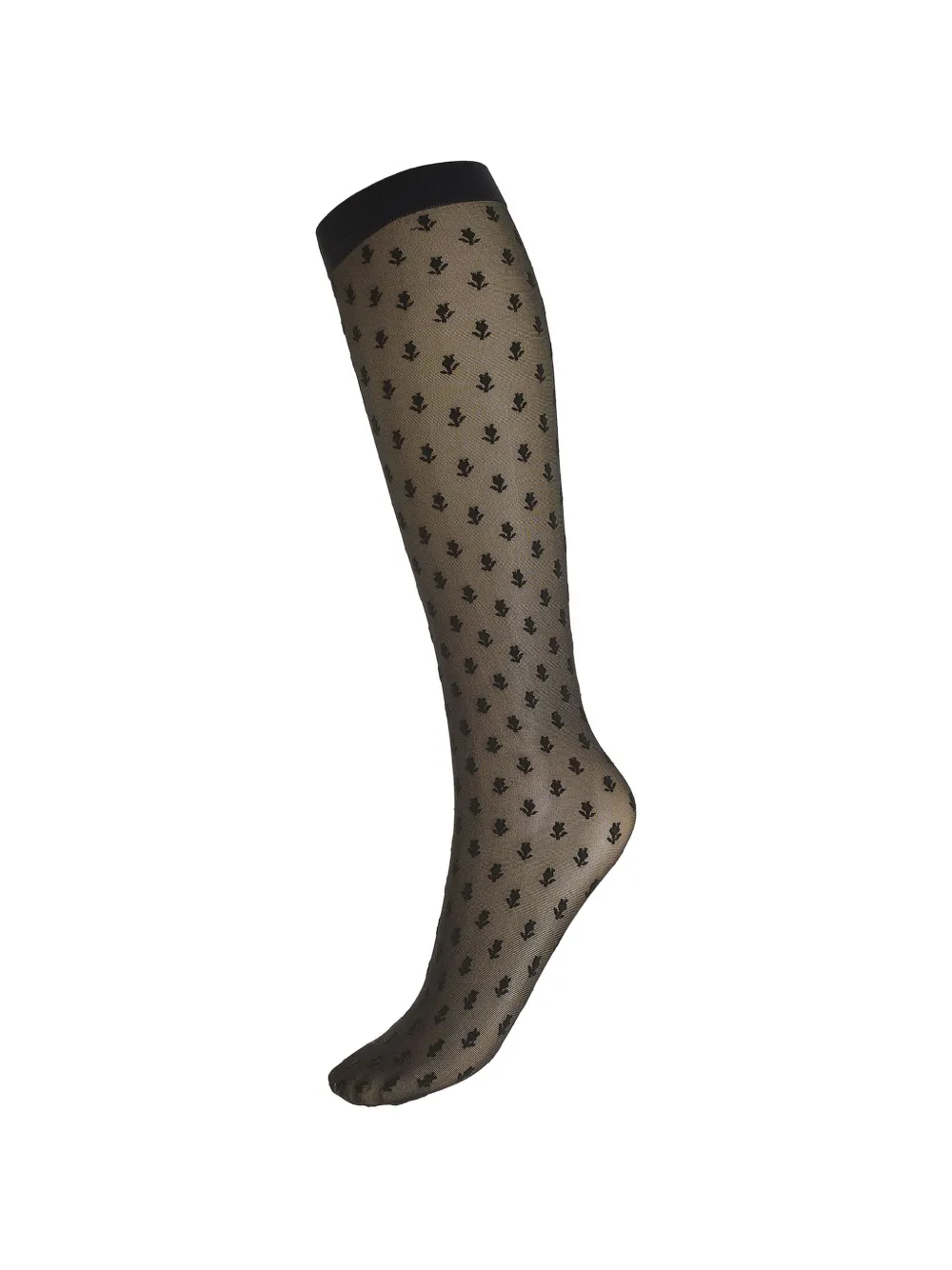 Wolford Calzini al ginocchio Blossom - Nero