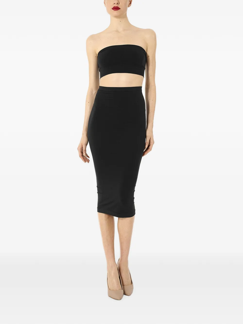Wolford Naadloze jersey midi-rok Zwart
