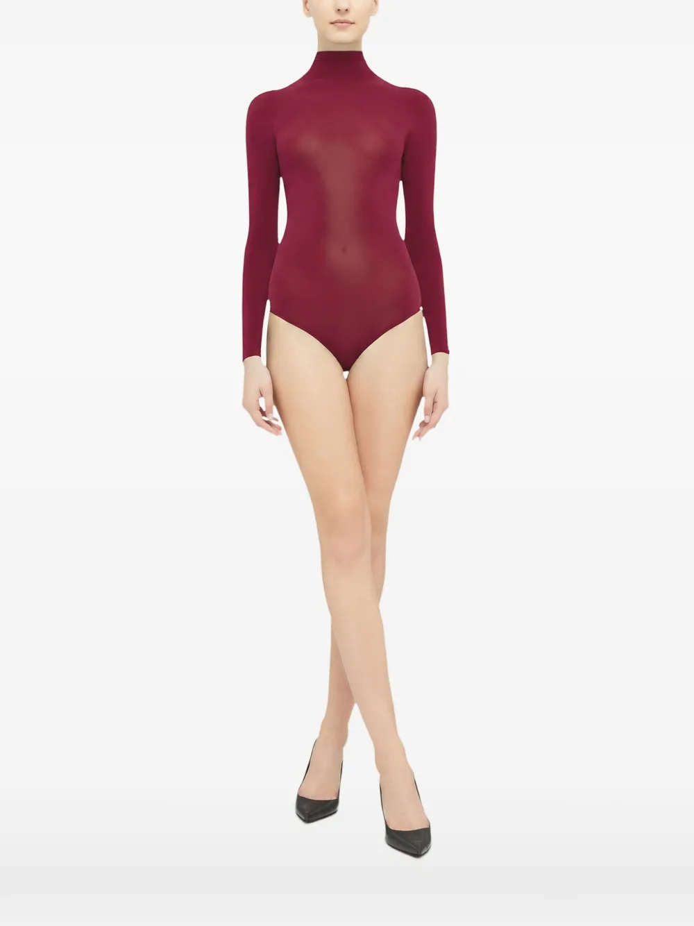 Wolford Buenos Aires Turtleneck Bodysuit In Red