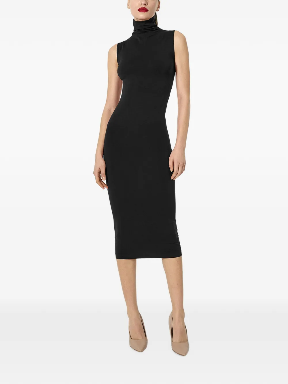 Wolford Naadloze mouwloze midi-jurk Zwart