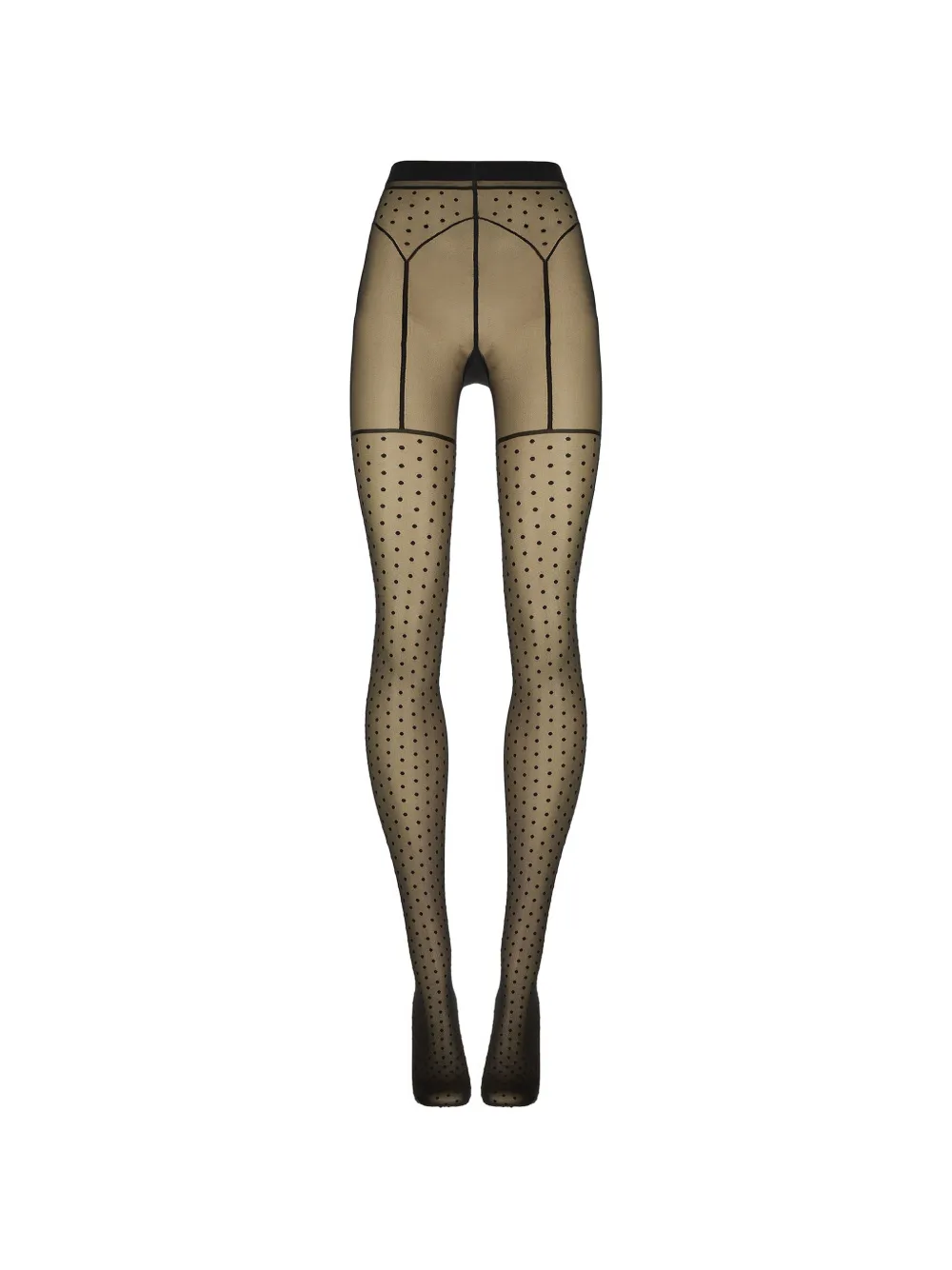Wolford polka-dot garter-belt-effect tights - Schwarz