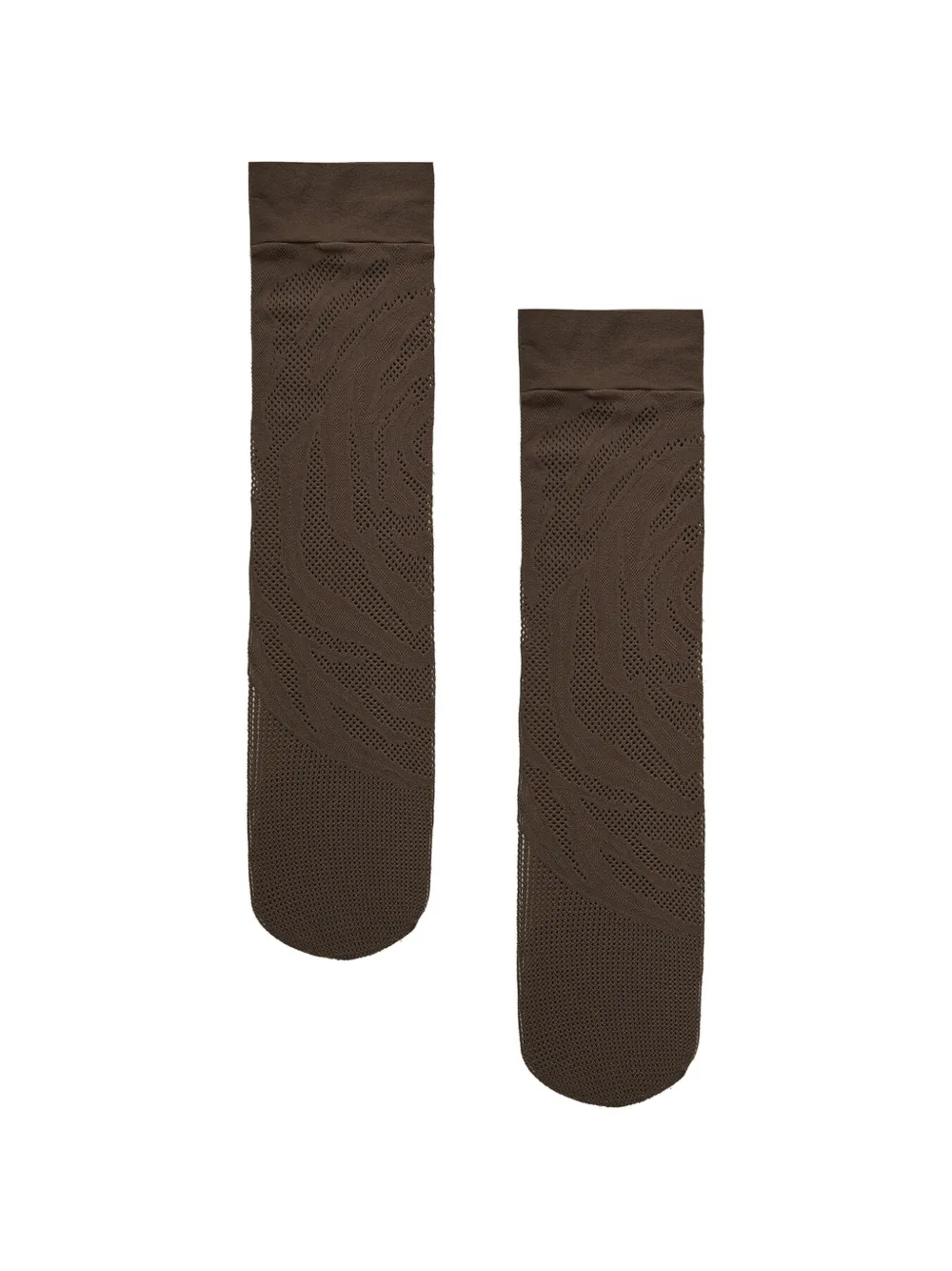 Wolford Rosebloom net knee-high socks - Marrone