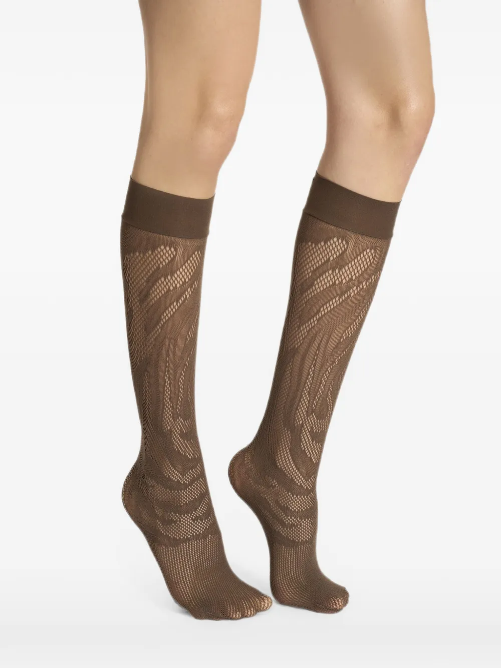Wolford Rosebloom kniekousen Bruin