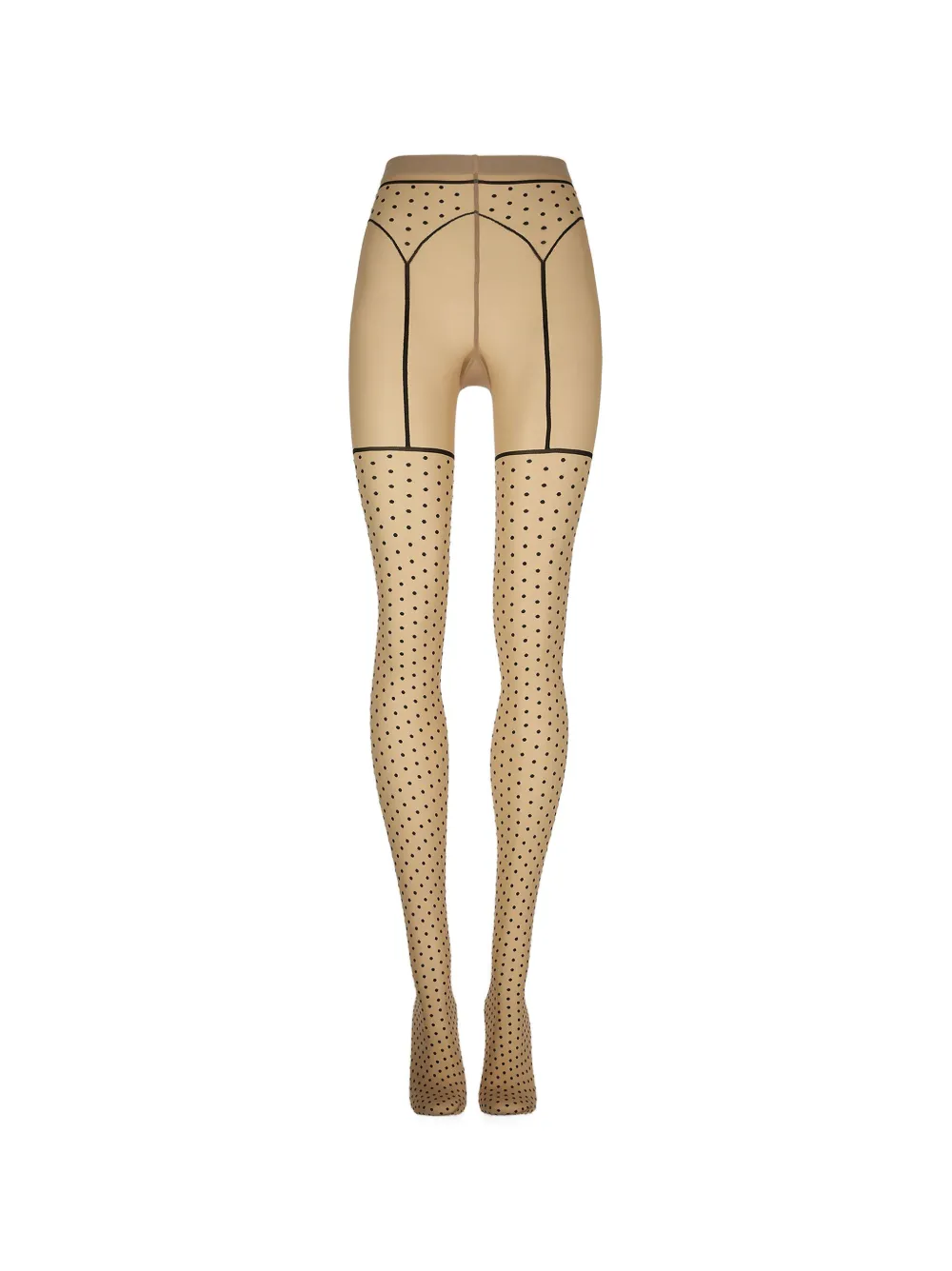 Wolford polka-dot garter-belt 20 tights - Weiß