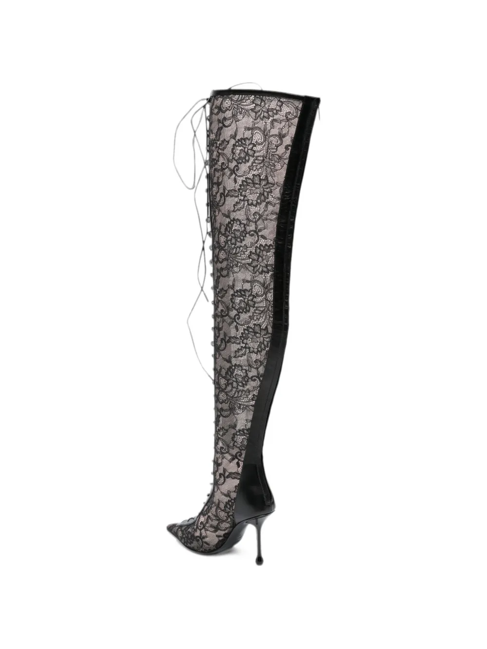 Jimmy Choo Scarlett lace-up over-the-knee boots Zwart