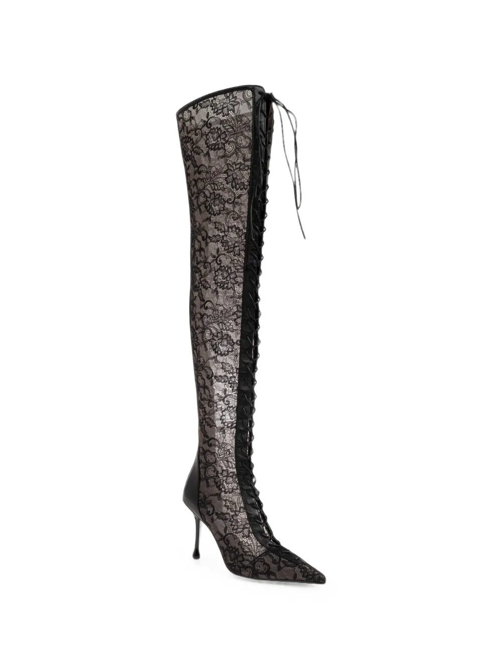 Jimmy Choo Scarlett lace-up over-the-knee boots Zwart
