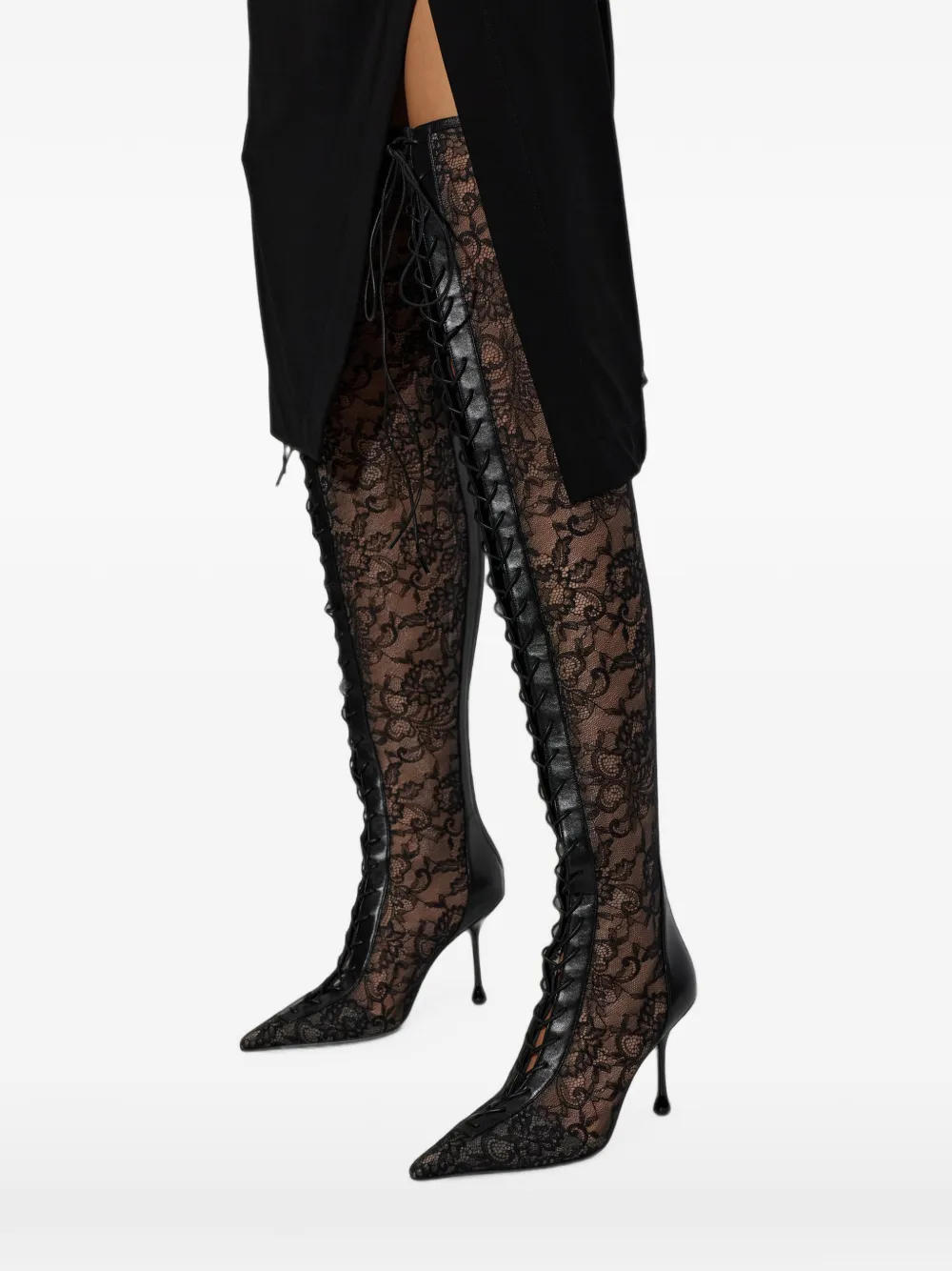 Jimmy Choo Scarlett lace-up over-the-knee boots Zwart