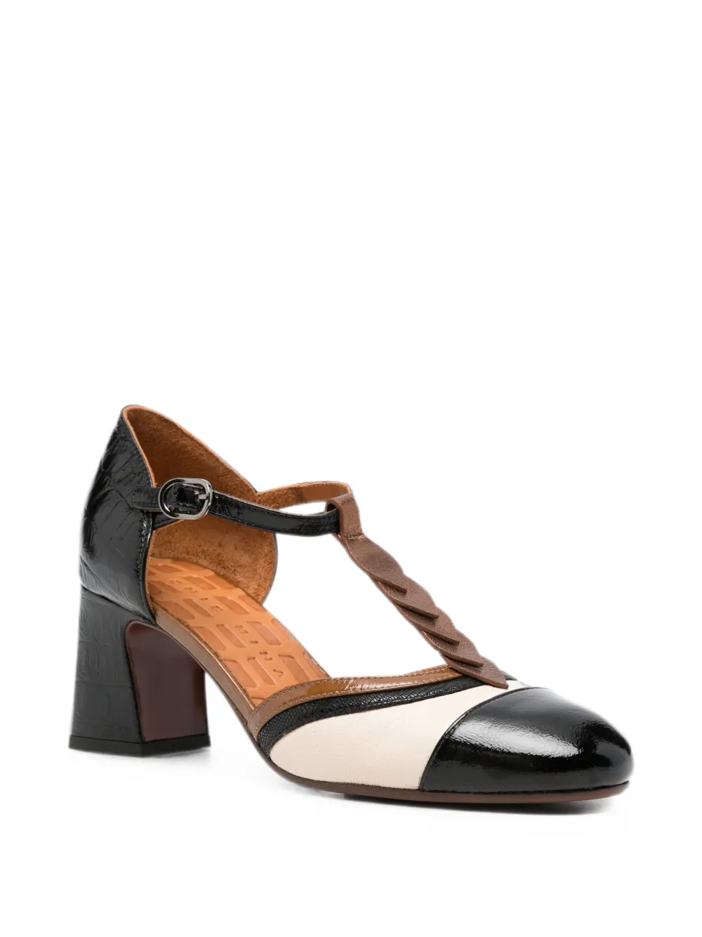 Chie Mihara Filly croc-effect T-bar pumps Zwart