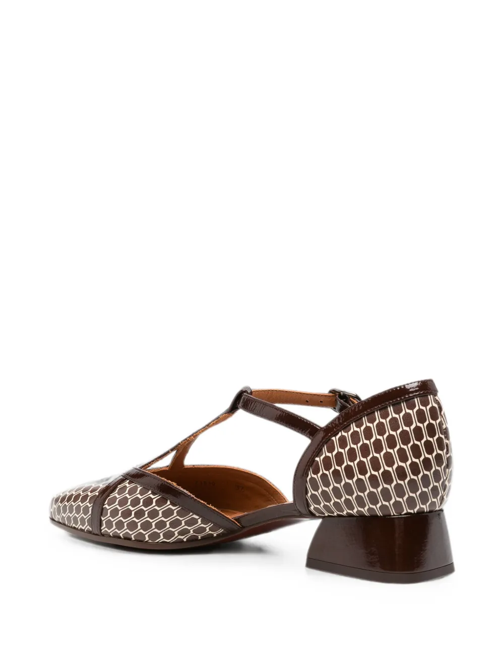Chie Mihara Hidrow geometric-print T-bar pumps Bruin