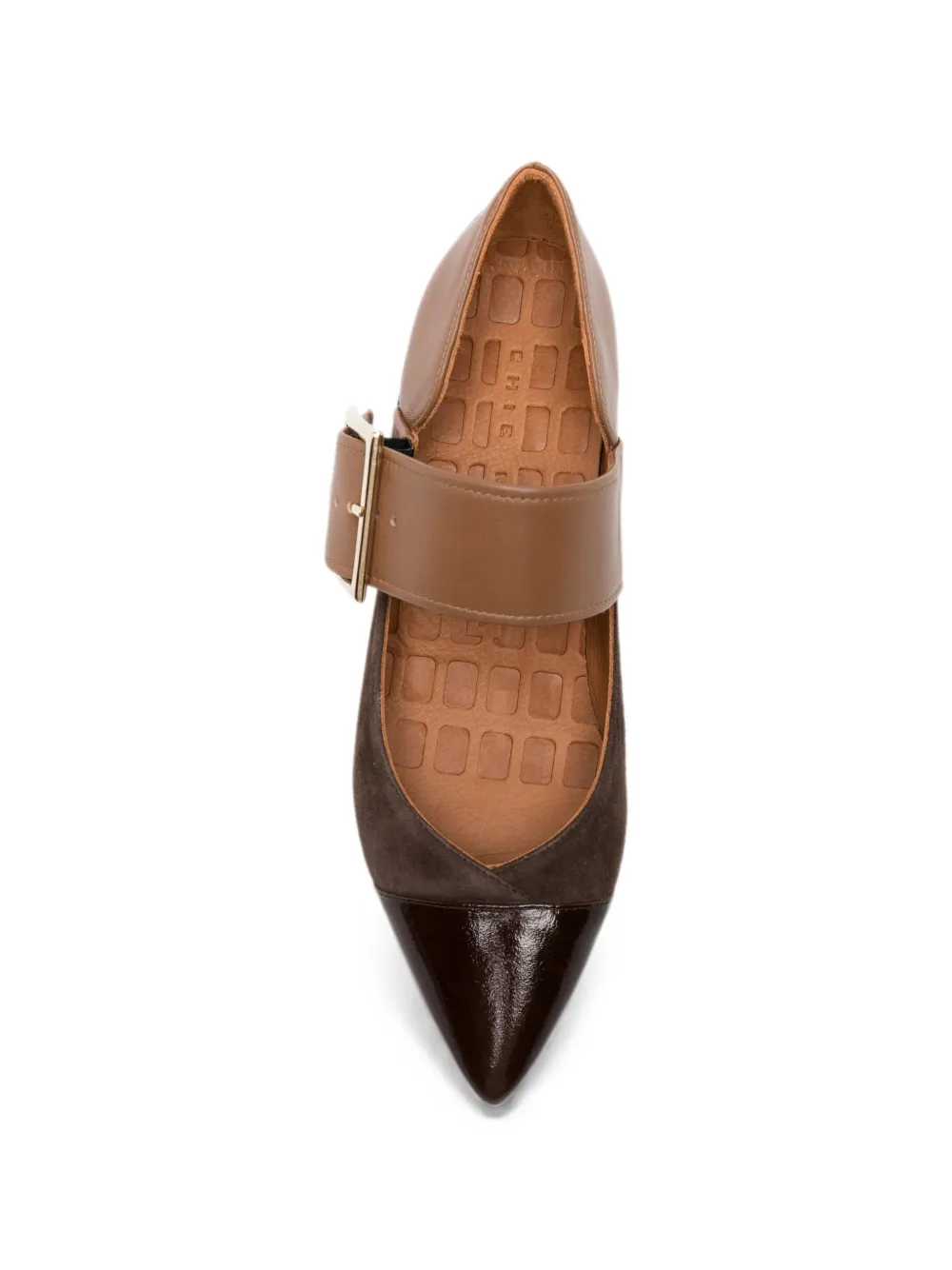 Chie Mihara Hebas buckle-strap pointed-toe pumps Bruin